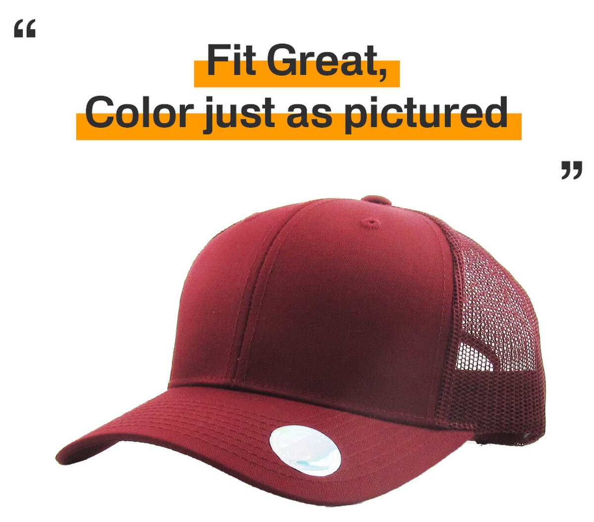 Burgundy Classic 6 Panel Trucker Mesh Snapback Side View Fit Great